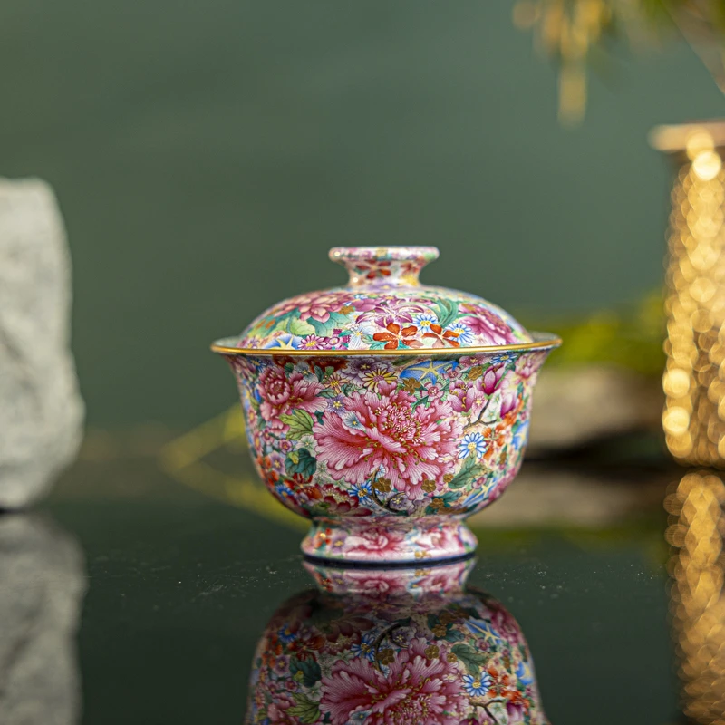 【陶瓷研究院合作品牌】宝蕴阁万花盖碗byg24