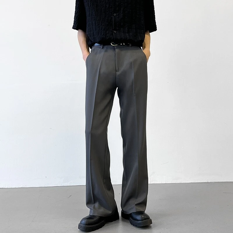 韩风春季cleanfit微喇裤子男直筒垂坠感西裤显瘦休闲西装裤夏季