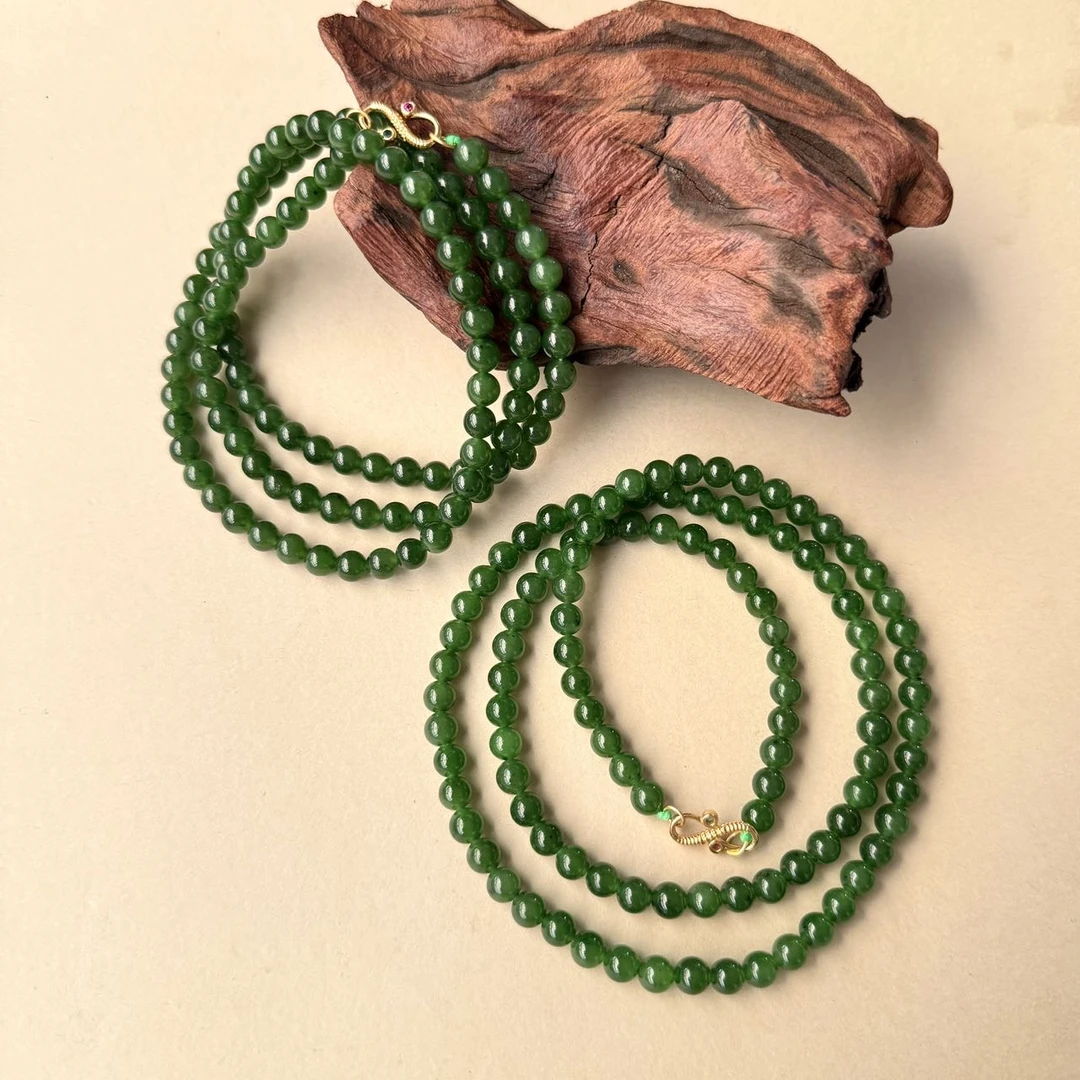 【小宝珠宝】28 T82602-和田玉项链-多样性发一件-6mm