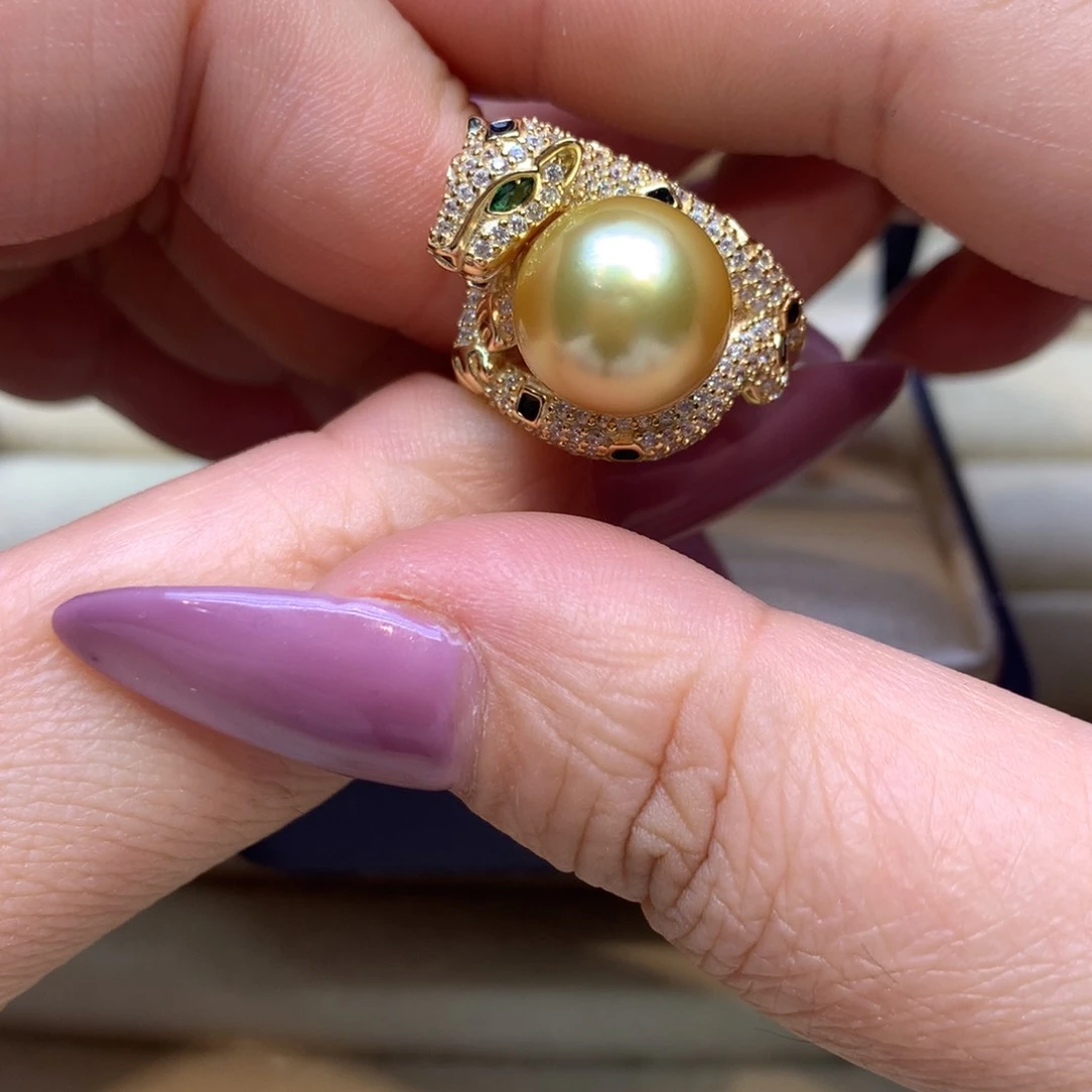 银S925镶嵌戒指海水珍珠