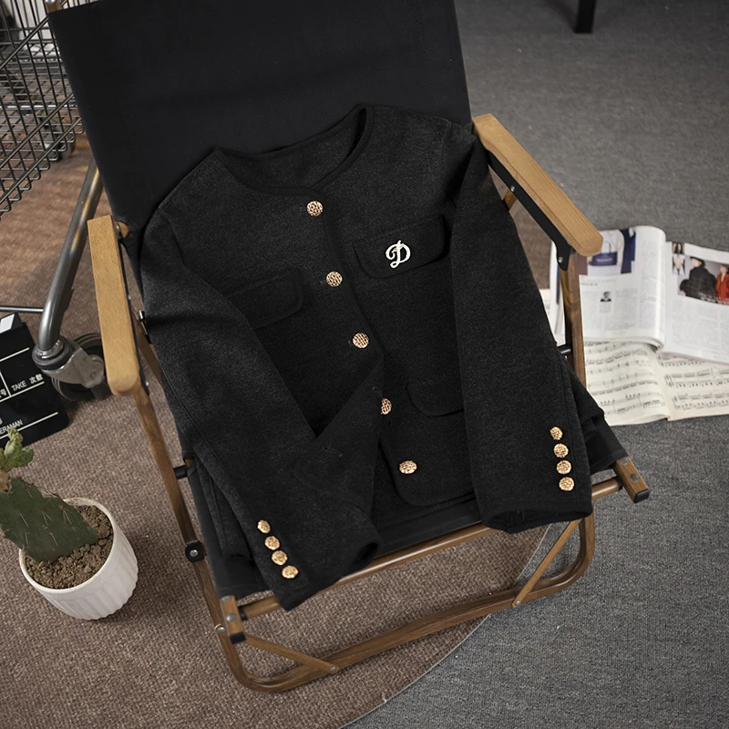 kk流行定制色系小香风毛呢短外套秋冬轻奢短款双面8808