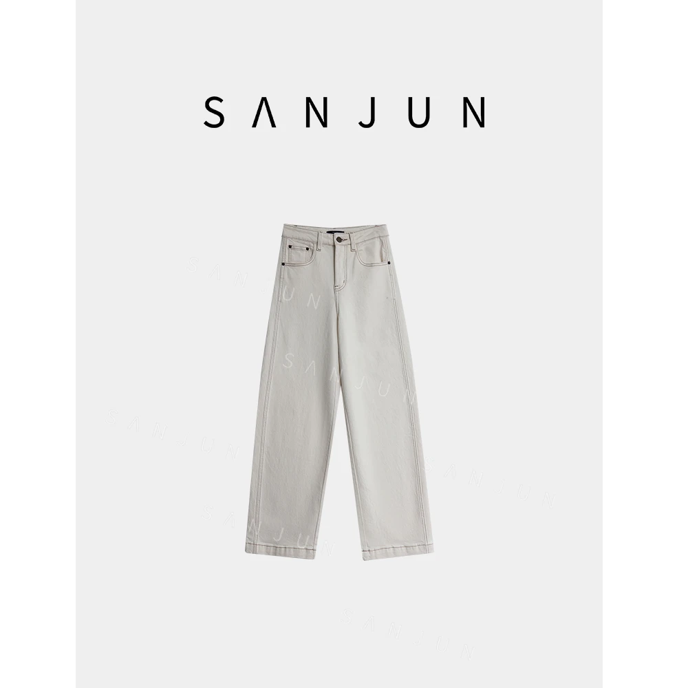 SANJUN 高端定制 高品质极简明线牛仔直筒裤 hanaoni-SJ  004