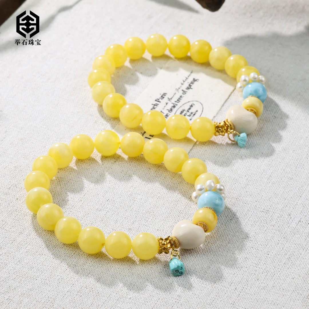 【举石珠宝】T0528-1000-154蜜蜡手串（一件/多样性发/约8mm+）K