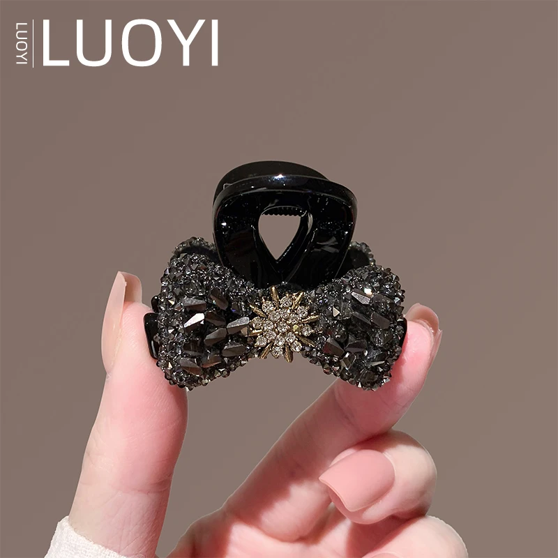 约4.5厘米黑色抓夹时尚新款半扎发夹后脑勺新款发卡网红轻奢发饰