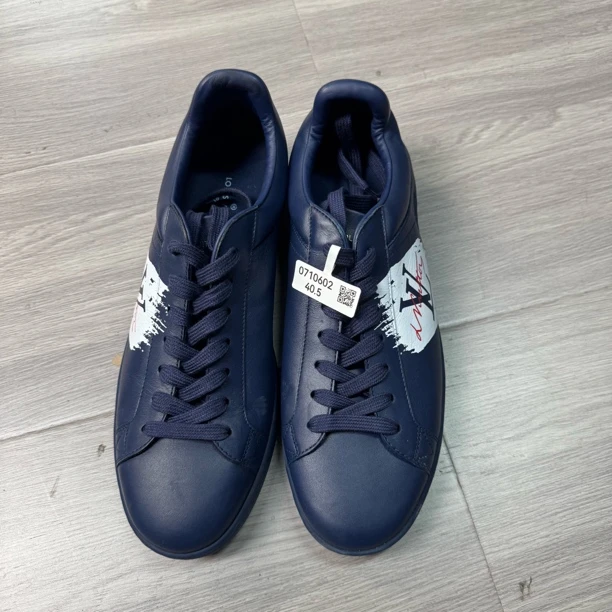 未使用 LouisVuitton/路易威登 蓝色涂鸦侧标休闲板鞋40.5