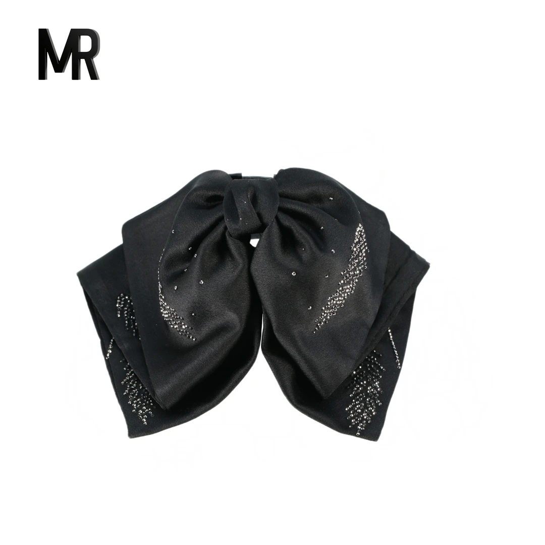 日韩系仙女风氛围感黑色闪钻蝴蝶结网红复古抓夹发夹夹子发卡