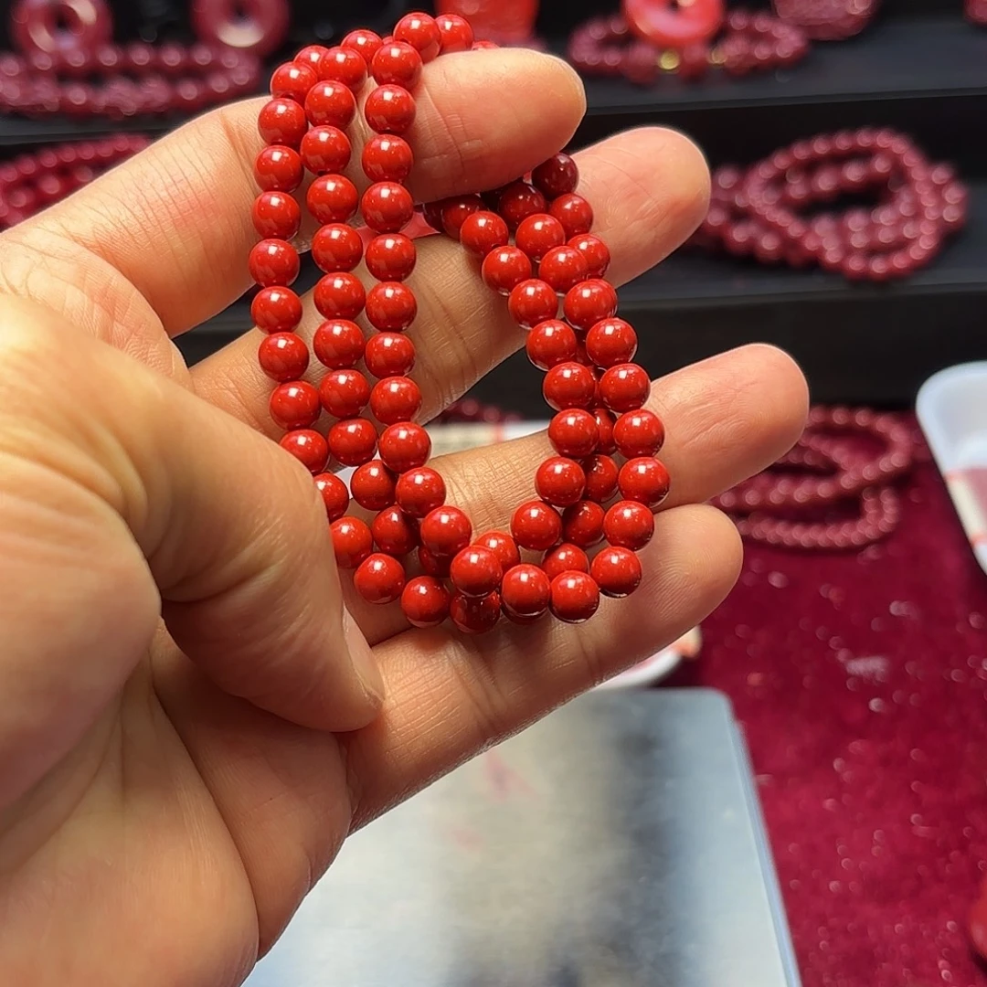 天然辰砂水飞砂卡6多圈