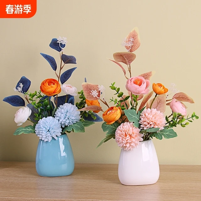 仿真花摆件客厅玄关电视柜茶几餐桌餐厅商场超市布置假花摆设装饰