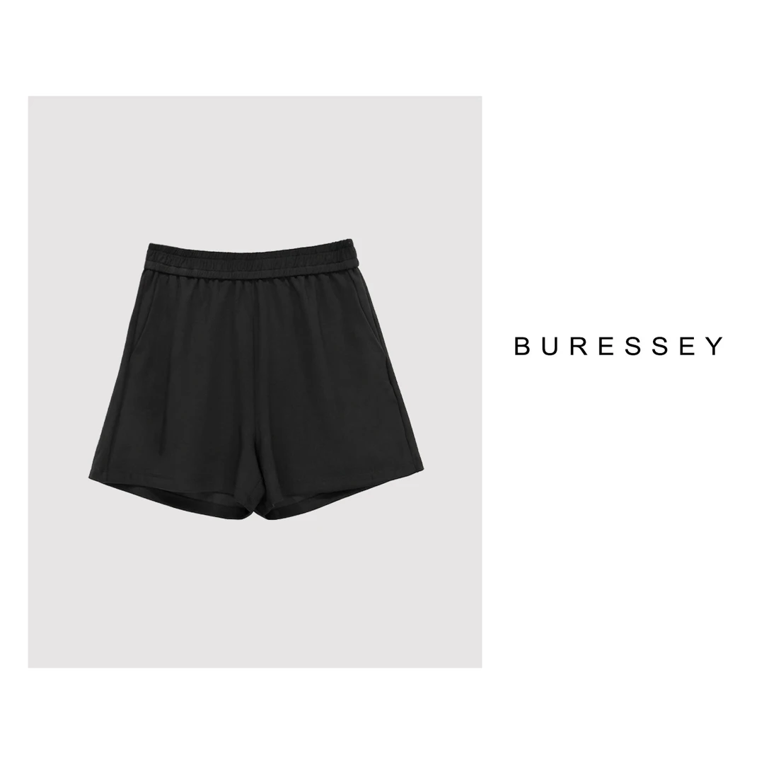 【BURESSEY】夏2025新款女装大码高腰潮流显瘦宽松阔腿休闲裤潮6812
