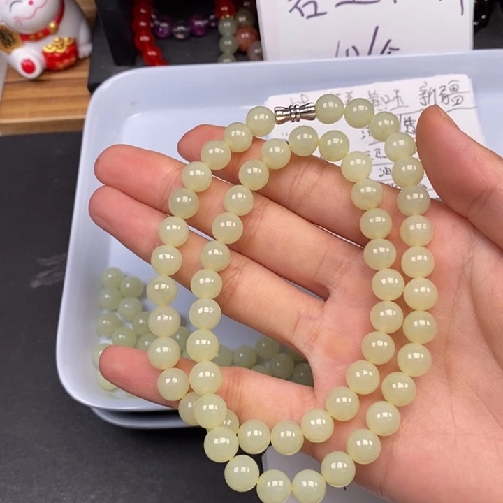 玛瑙/玉髓未镶嵌卡8黄口玉串