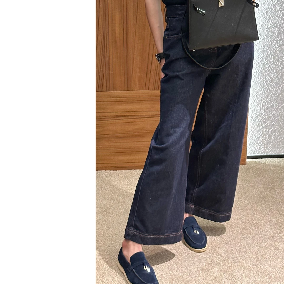 【晴晴推荐】樱桃刺绣～九分高腰百搭显瘦弹力牛仔裤