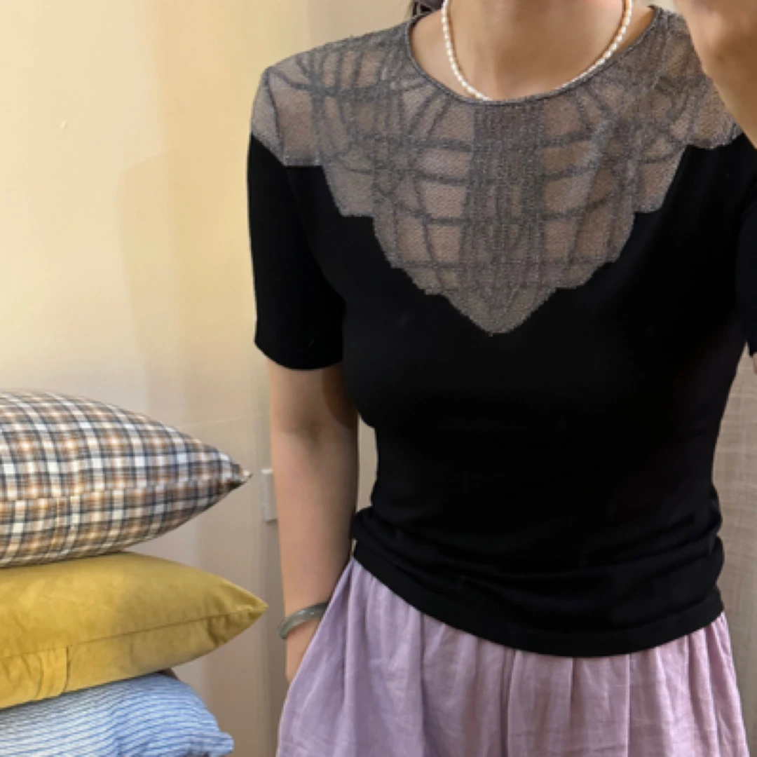 溪宝家百搭气质款撞色针织衫