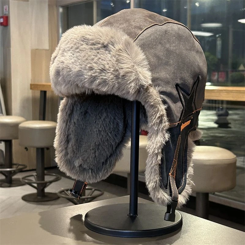 雷锋帽男女冬季加绒加厚保暖骑行护耳帽东北户外防风滑雪飞行员帽