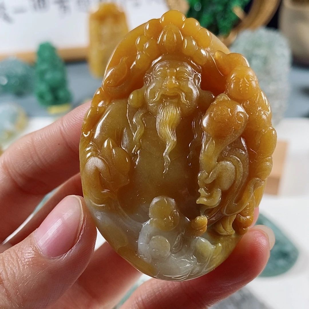 定制翡翠未镶嵌天然a货翡翠文财神