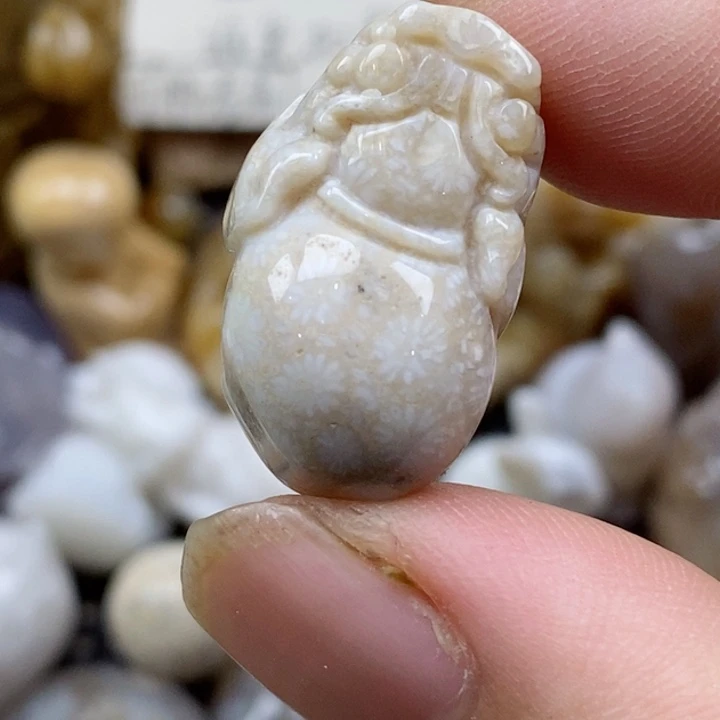 颈饰未镶嵌硅化珊瑚（珊瑚玉）有瑕 小