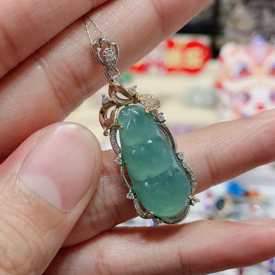 翡翠吊坠(赠链)银S925镶嵌陈*妍