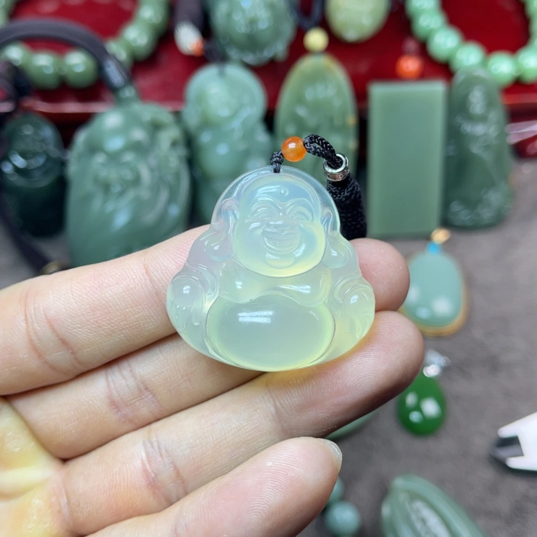 蛇纹石玉颈饰合金@****-