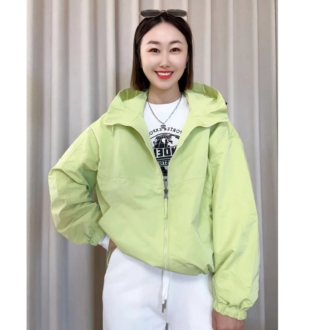【磊姐主推款】2025年春季新款双拉链冲锋衣外套连帽时尚运动夹克女