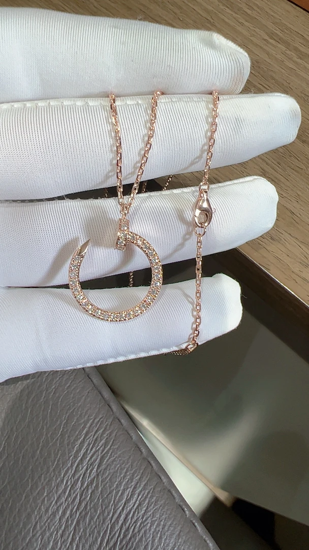 18K金满钻钉子套链K红