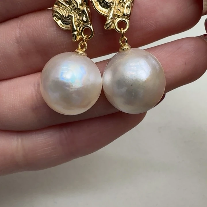 拼合珍珠（马贝珠）耳饰银S925镶嵌