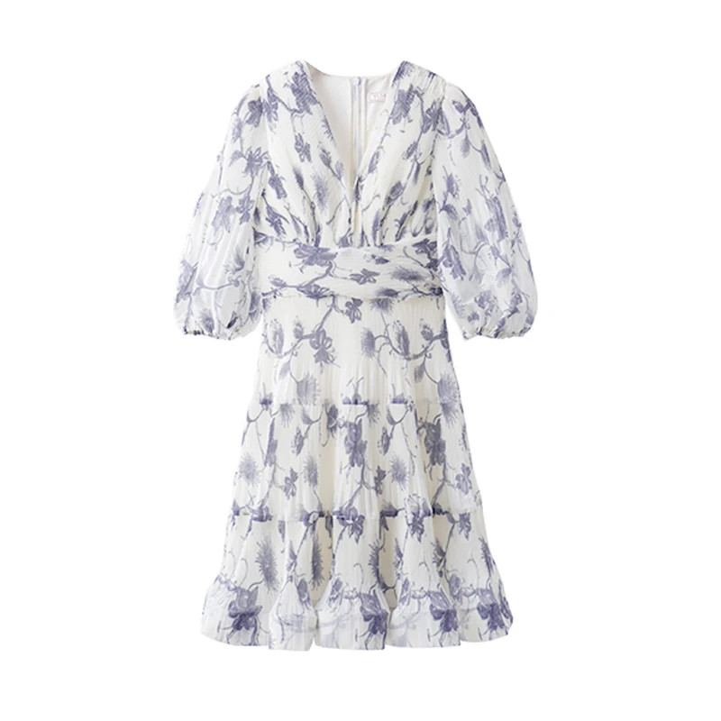 于momo【斗富开业裙系列】时尚靓丽花色短款连衣裙女 QL231015-B