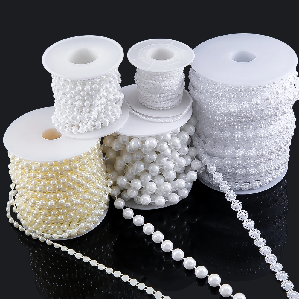 塑料圆形珍珠太阳花链条 diy包包散链手工手链发饰装饰链饰品配件