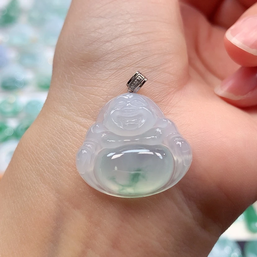 【闪购商品】翡翠18K金镶嵌吊坠(赠链)