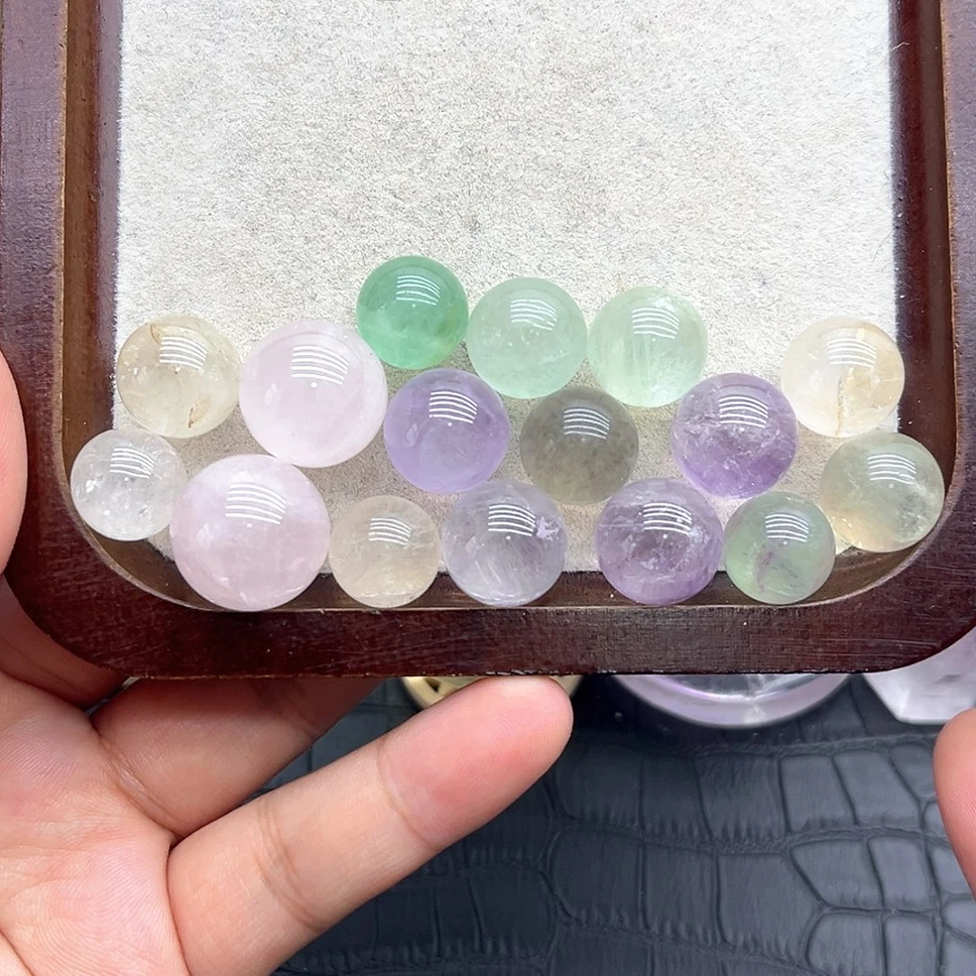 水晶珠宝半成品未镶嵌10 混拼一盘13-16mm