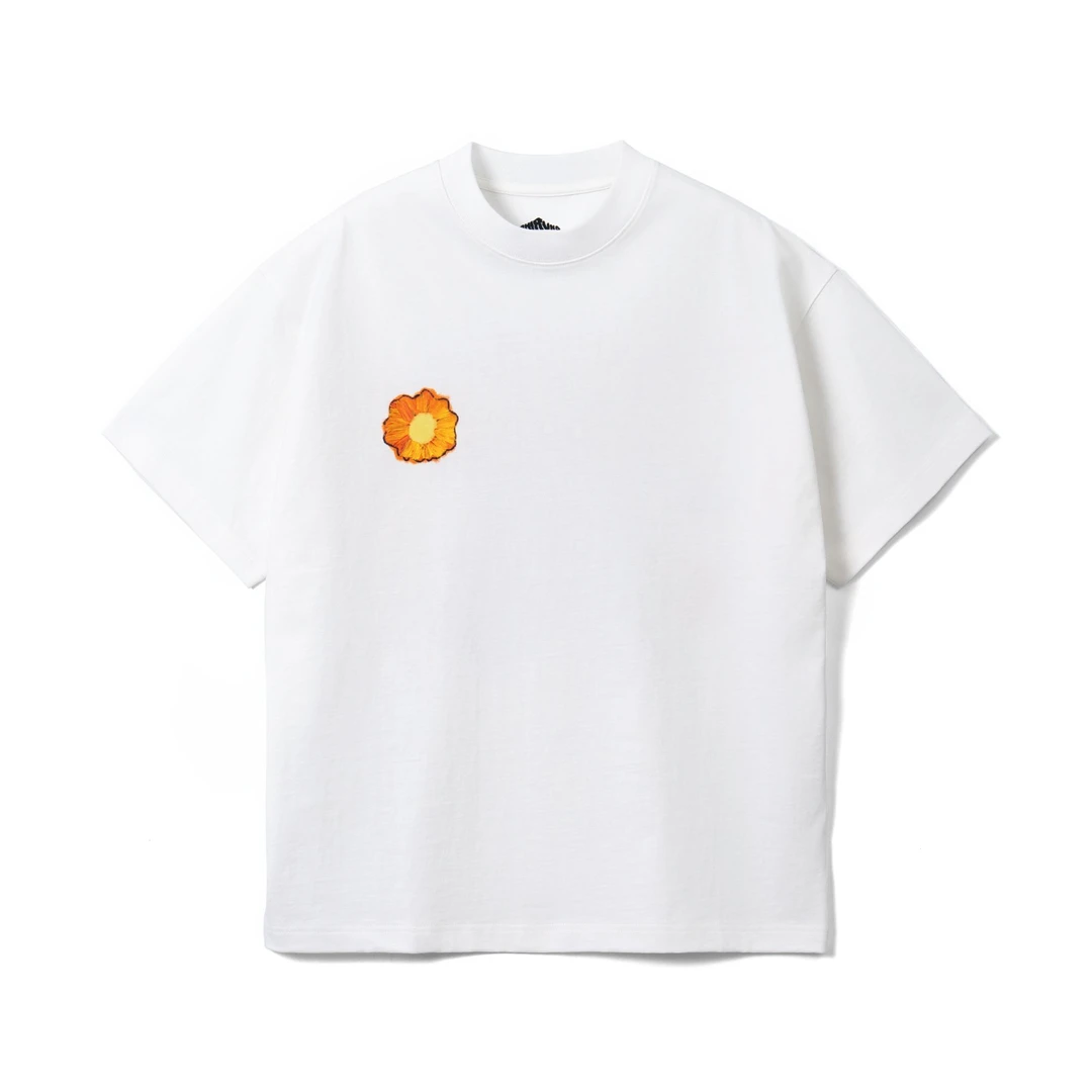 AKIRUNO 手绘剪刀鲜花休闲短袖T恤  320g 10061