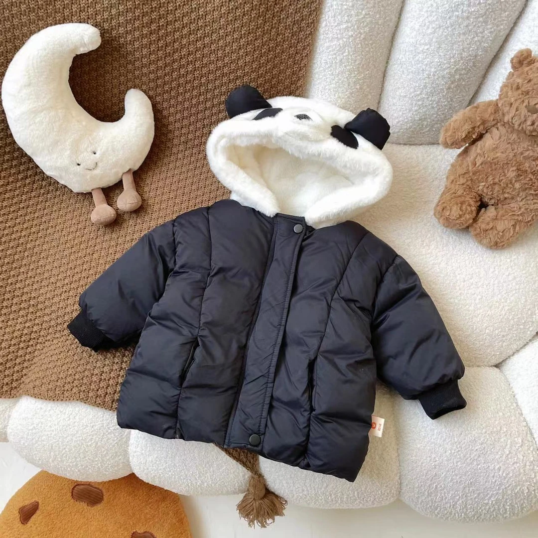 【现货】DW239816冬季新款儿童羽绒服新国标90白鸭绒卡通连帽外套