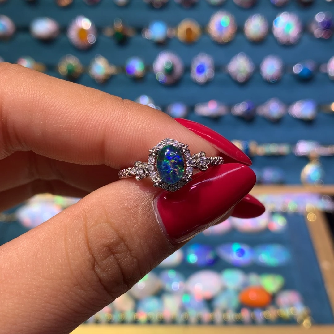 冯****欧泊银S925镶嵌澳洲拼合 戒指款