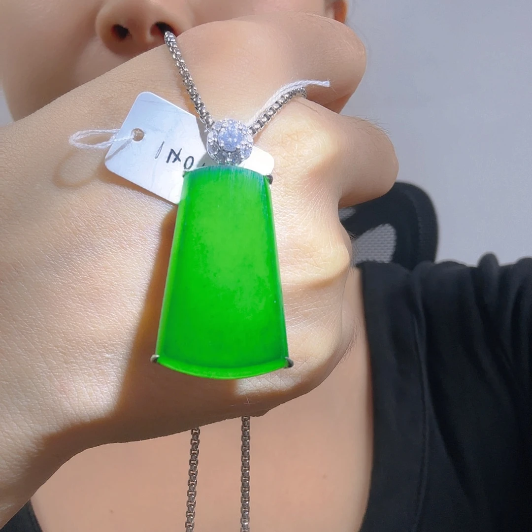 翡翠银S925镶嵌吊坠(不含链)