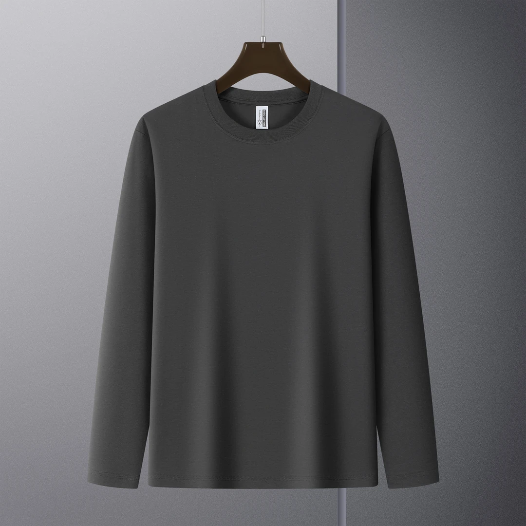 仓石一树潮牌长袖打底T恤男秋冬新款纯色简约ins百搭圆领休闲上衣