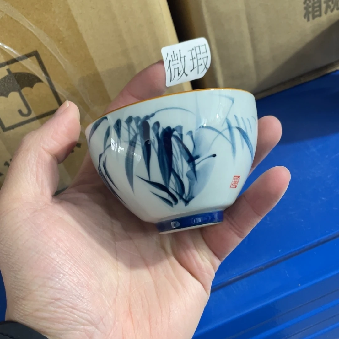 釉下手绘茶具微瑕