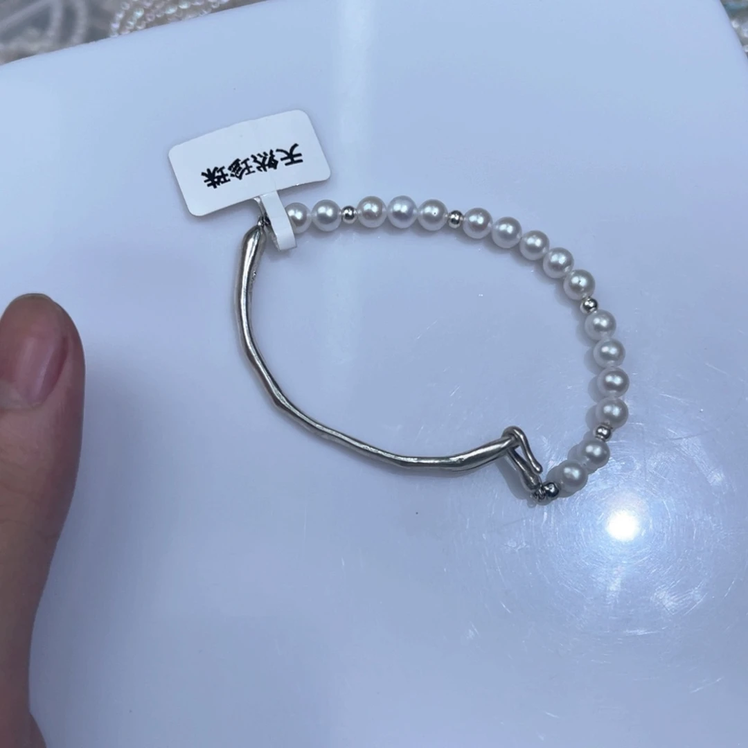 银S925镶嵌天然珍珠淡水珍珠
