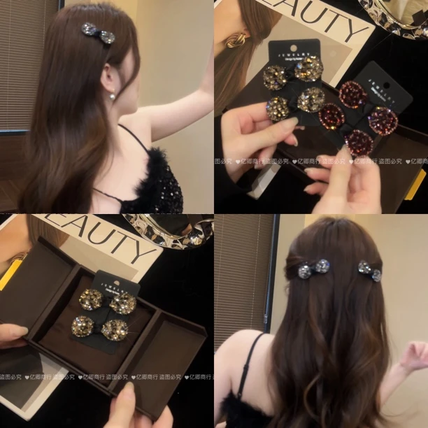 韩国东大门新款超闪刘海夹气质优雅碎发夹后脑勺鸭嘴夹