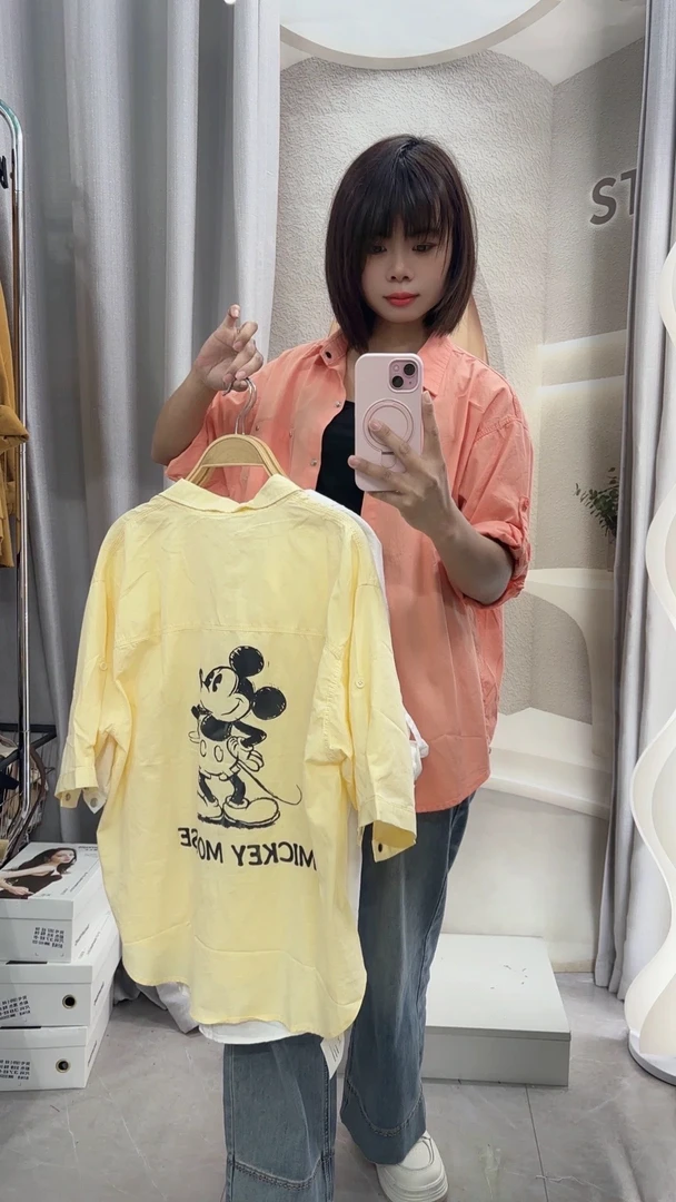 夏季宽松休闲短袖衬衫（3356）