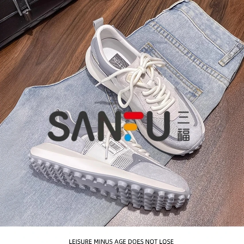 三福阿甘鞋女透网夏季啊甘2025新款透气网面轻便运动老爹凉鞋