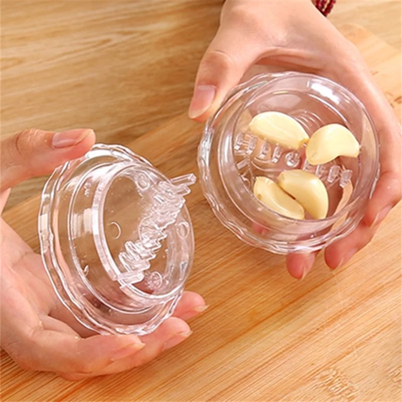 厨房用品手动压蒜器 旋转捻蒜器捻蒜盒家用小工具蘑姜蓉器剥蒜器