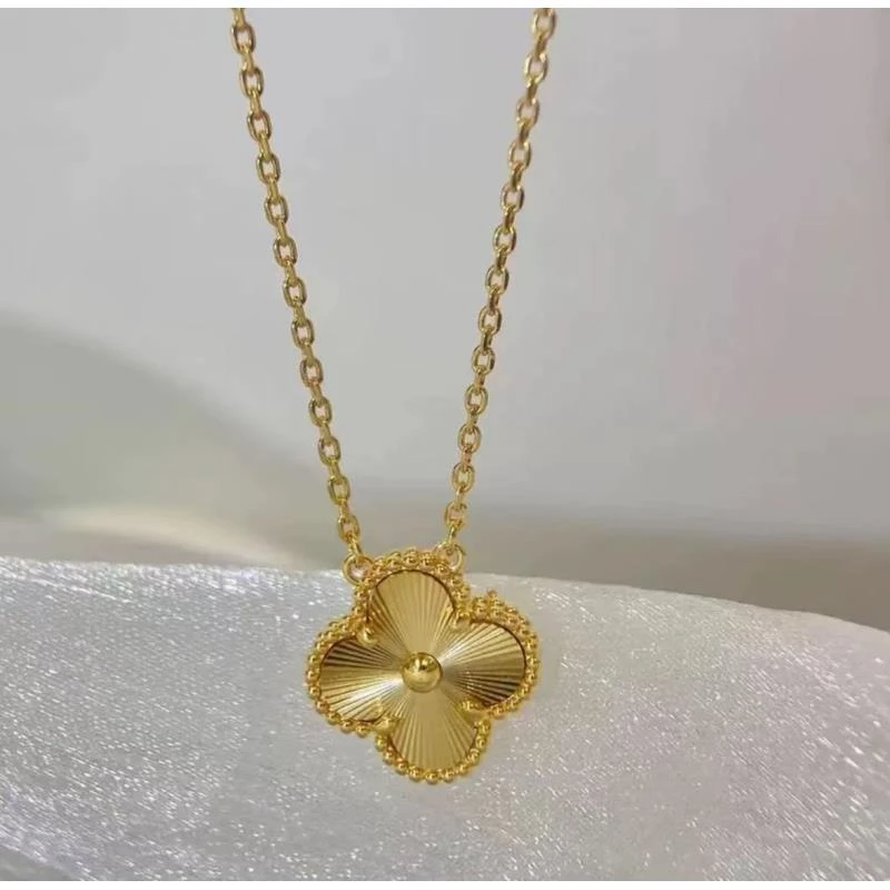 【高奢V金】镭射五花镀K金草草项链