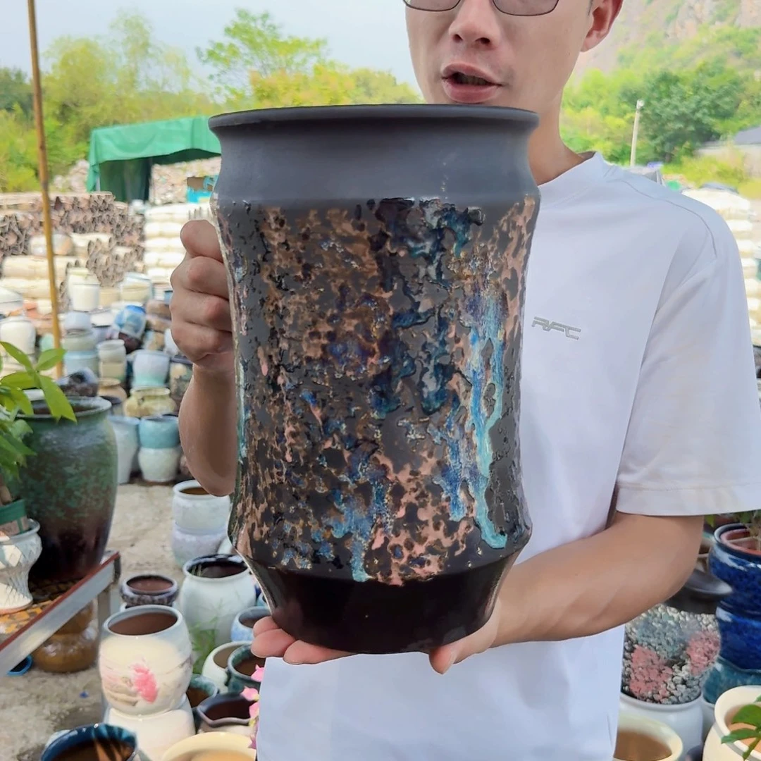 紫砂花盆口19高31（一个束腰姹寂武