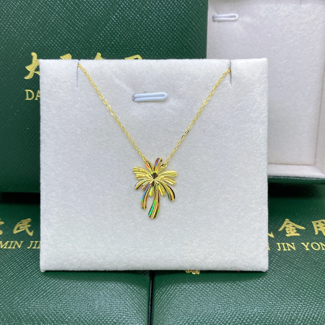 大民金用#7062黄18K金Au750炫彩精品烟花网红套链时尚轻奢坠链