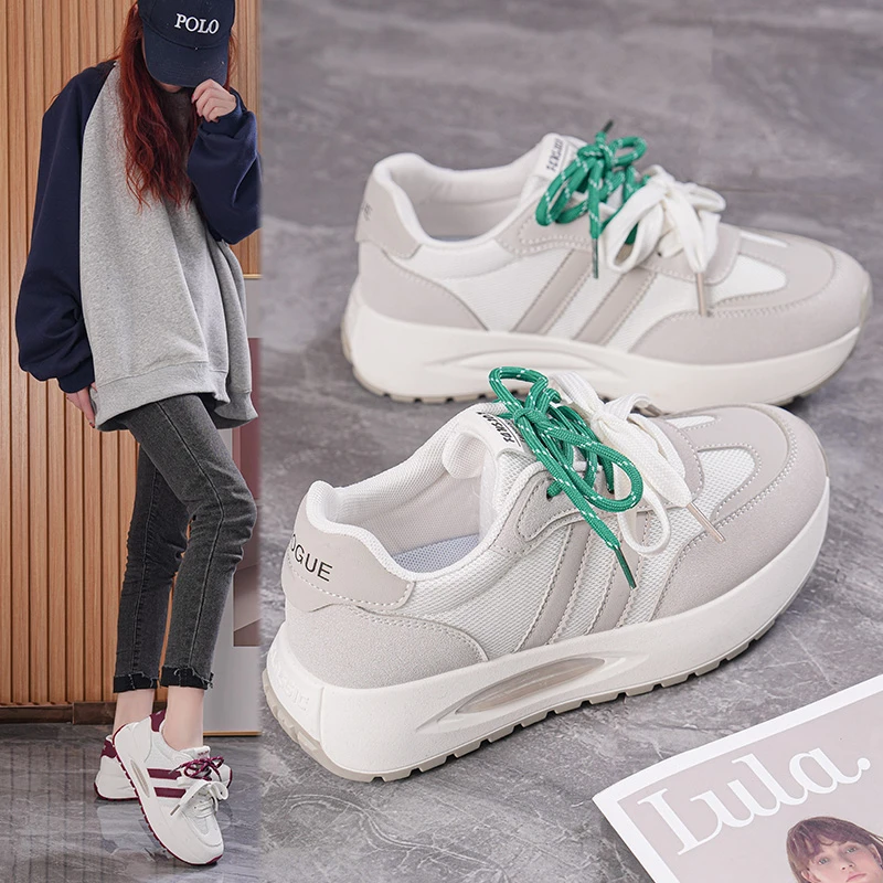 透气老爹鞋女舒适松糕鞋2025春秋新款运动休闲鞋系带小白鞋女爆款
