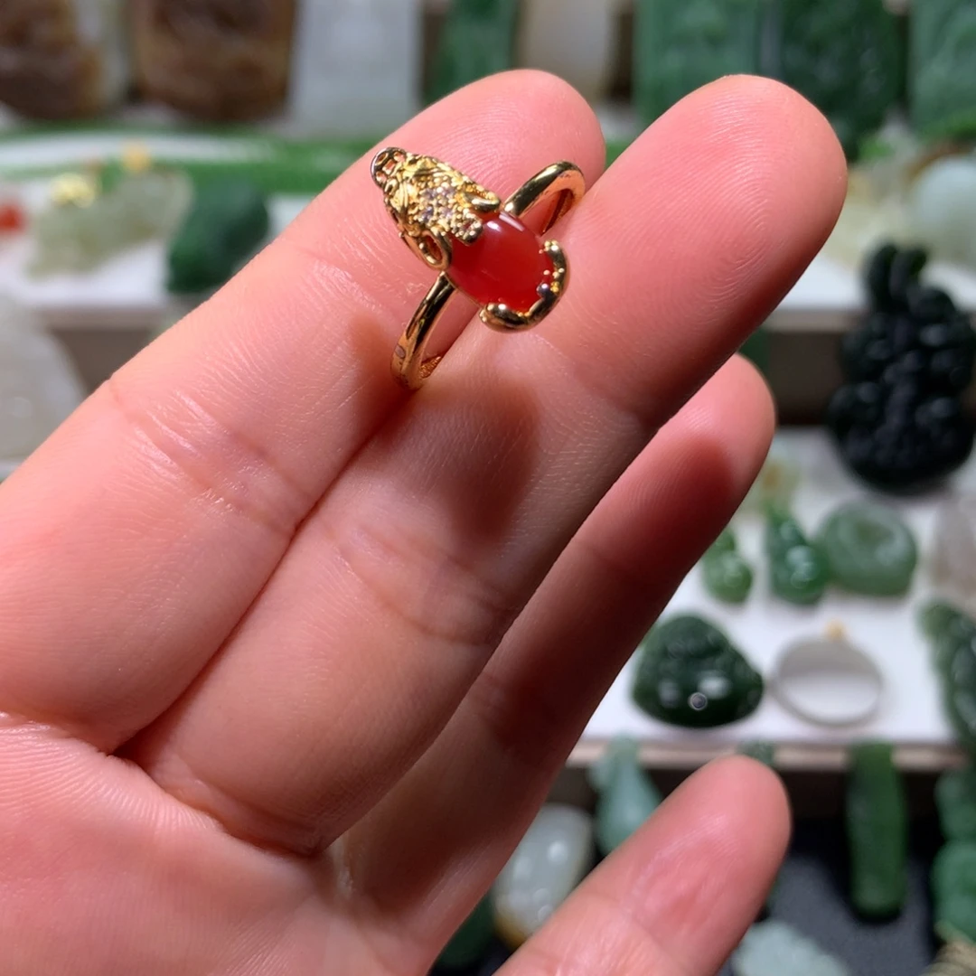 银S925镶嵌戒指玛瑙/玉髓