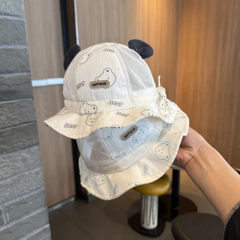 婴儿帽子夏季薄款透气遮阳帽男女宝宝夏网眼渔夫帽小月龄太阳帽TJ
