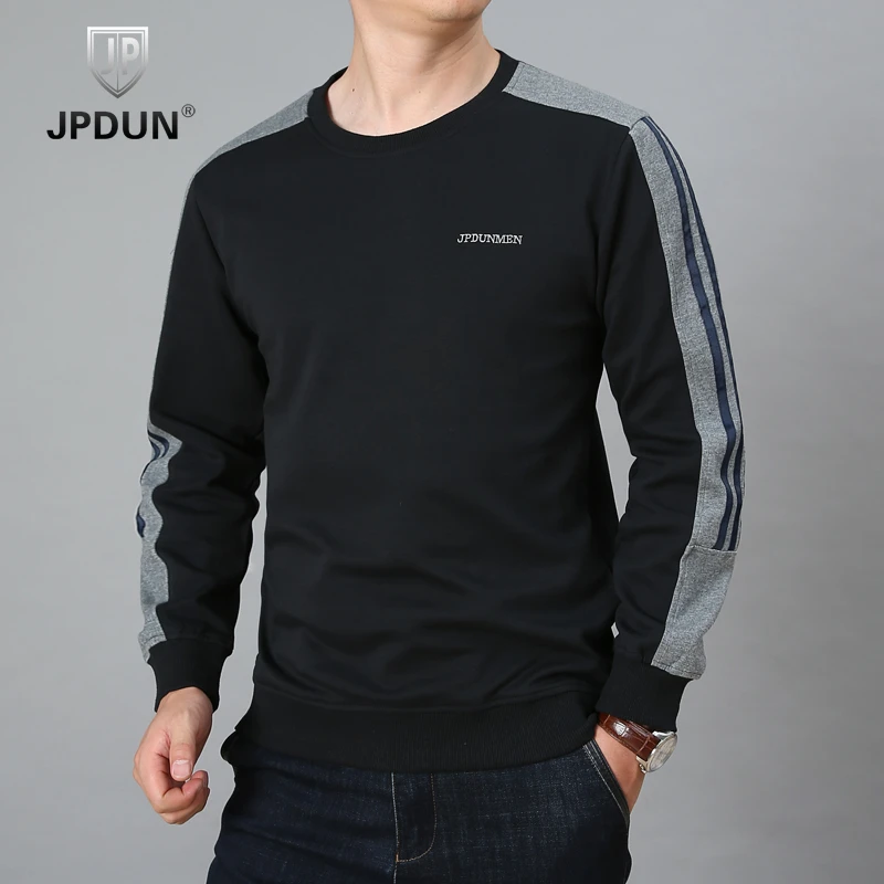 JPDUN男士卫衣春季时尚长袖宽松圆领套头休闲百搭T恤秋季男上衣