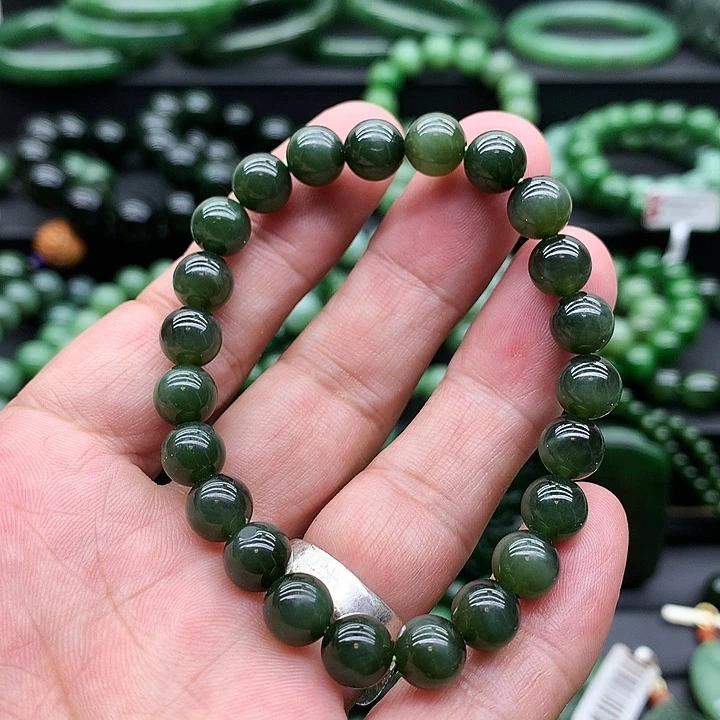 手链未镶嵌和田玉（碧玉）