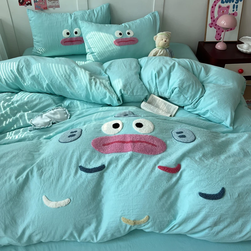 超柔软可爱卡通小丑鱼四件套大板丑萌学生宿舍三件套床单被套枕套