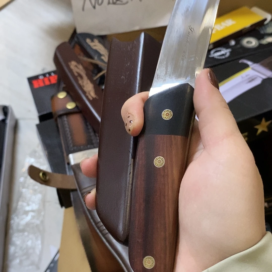 M390钢材木鞘琥珀