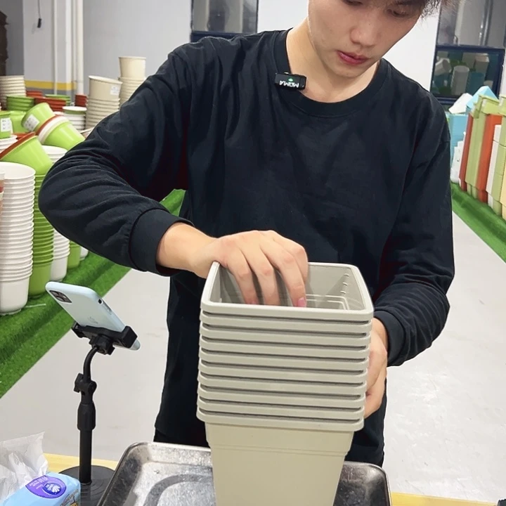 微瑕方盆口16高18灰白色10只无托